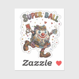Super Ball Clown Funny Soccer Ball Character