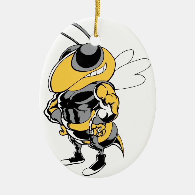 Super Bee Ceramic Tree Decoration (Front)