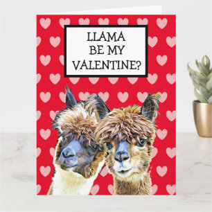 Super Big Llama Be my Valentine? I LLove you LLots Card