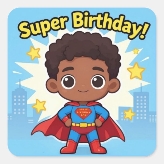 Super Birthday Square Sticker (Front)