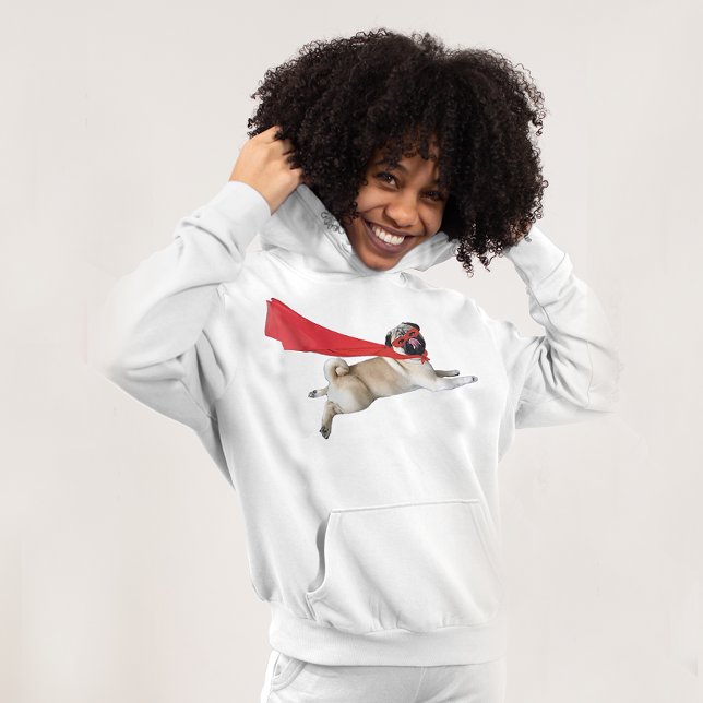 Super Biscuit Flying Pug Dog Dad Mum  Hoodie (Creator Uploaded)