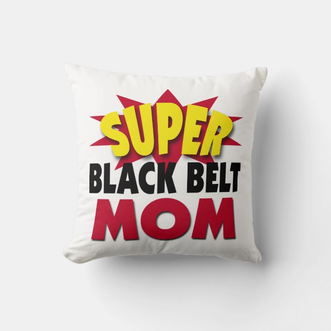 Super Black Belt Mum Cushion (Front)