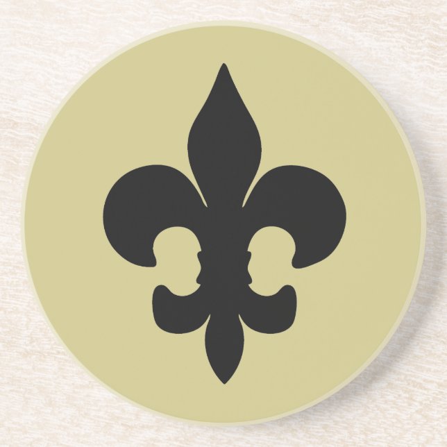 Super Black Fleur de lis coaster (Front)
