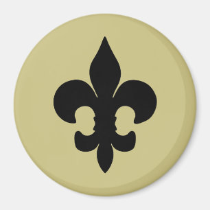 Super Black Fleur de lis Magnet