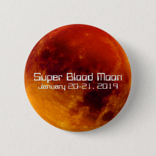 Super Blood Moon Eclipse 2019 6 Cm Round Badge