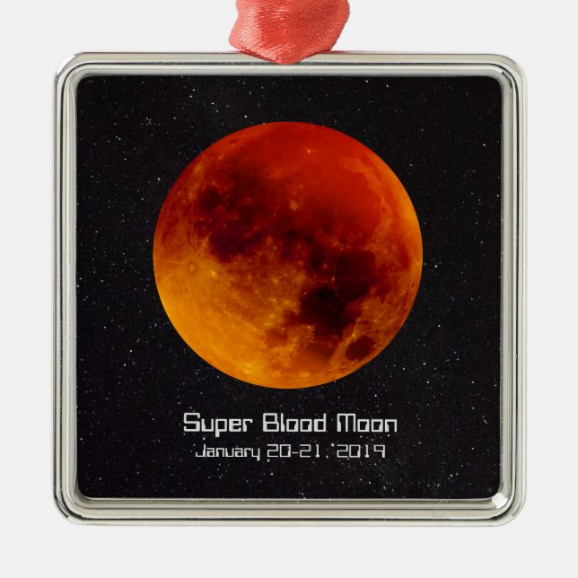 Super Blood Moon Eclipse 2019 Metal Tree Decoration (Front)