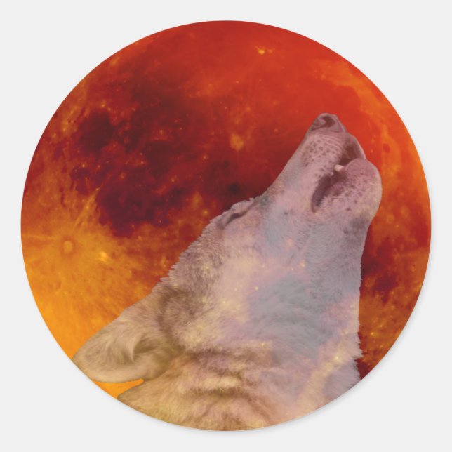 Super Blood Wolf Moon 2019 Classic Round Sticker (Front)