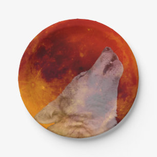 Super Blood Wolf Moon 2019 Paper Plate