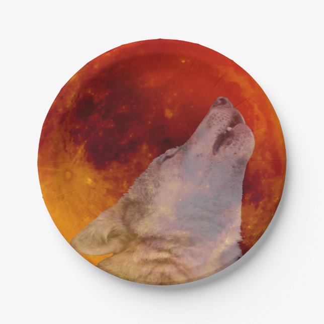 Super Blood Wolf Moon 2019 Paper Plate (Front)