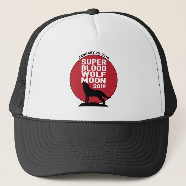 Super Blood Wolf Moon Eclipse 2019 Trucker Hat (Front)