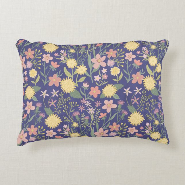 Super bloom pillow Romantic soft pastel floral (Front)