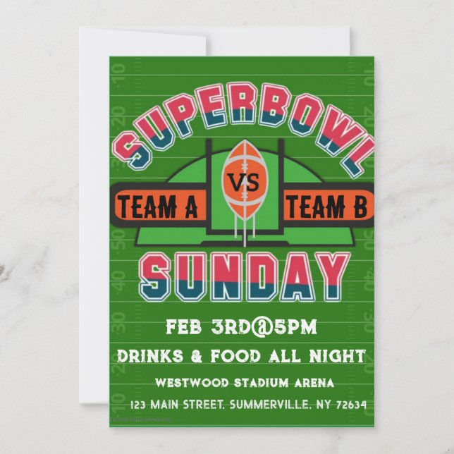 super bowl sunday invitation (Front)