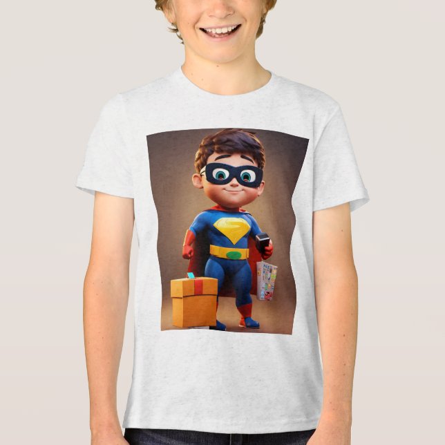  "Super Box Man" Tri-Blend Shirt (Front)
