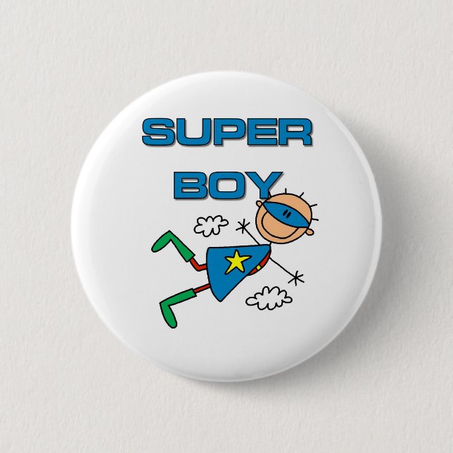 Super Boy 6 Cm Round Badge (Front)