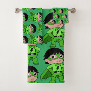 Super Boy Action Hero Bath Towel Set