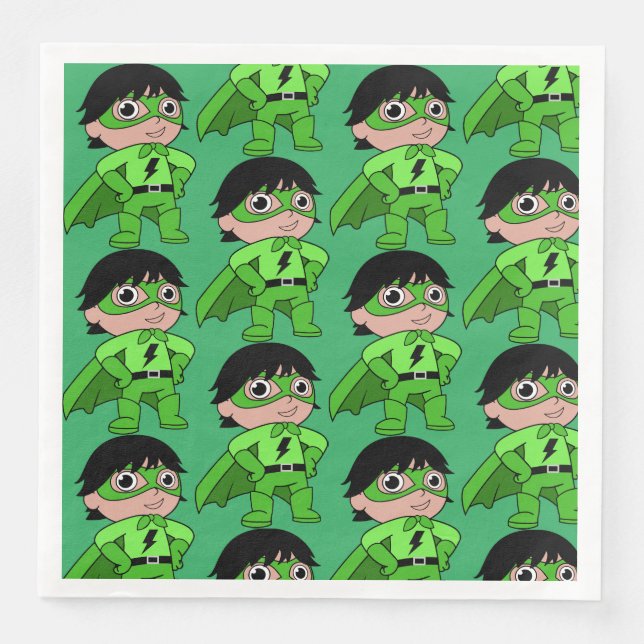 Super Boy Action Hero Napkin (Front)