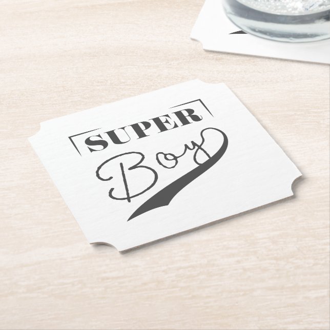 Super Boy Paper Coaster (Angled)