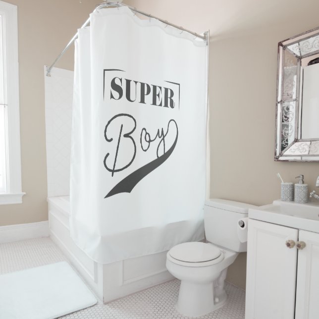 Super Boy Shower Curtain (In Situ)