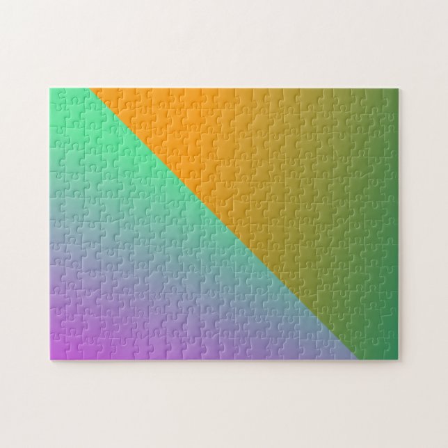 Super Bright Two Tone Geometrical Triangle Jigsaw Puzzle (Horizontal)