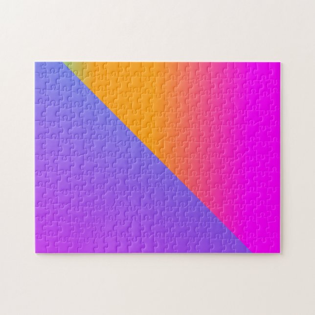 Super Bright Two Tone Geometrical Triangle Jigsaw Puzzle (Horizontal)