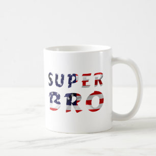 Super Bro and the American Flag Coffee Mug