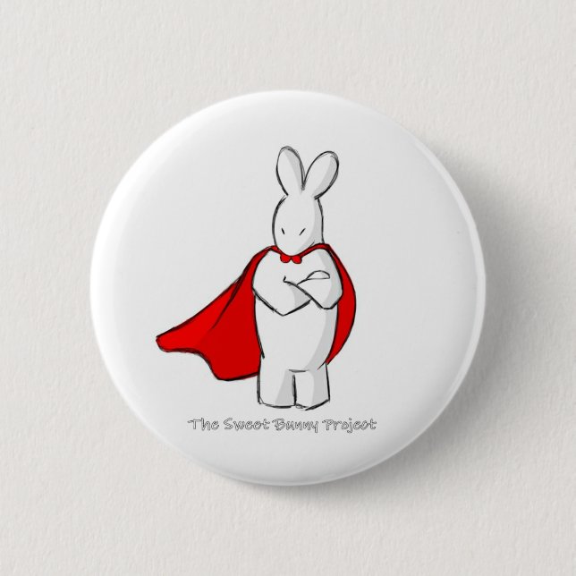 Super Bunny 6 Cm Round Badge (Front)