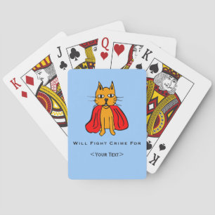 Super Cat Fight Crime For <Your Text/Name> Playing Cards