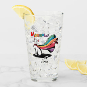 Super Cat Meeeow – Rainbow Cape Pride Cat Glass