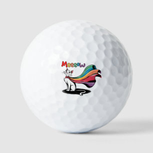 Super Cat Meeeow – Rainbow Cape Pride Cat Golf Balls