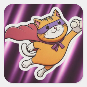 super cat square sticker