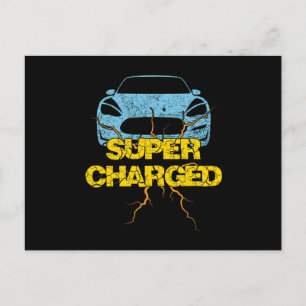 Super Charged Electric Car Automobile Vehicle Gift Postcard