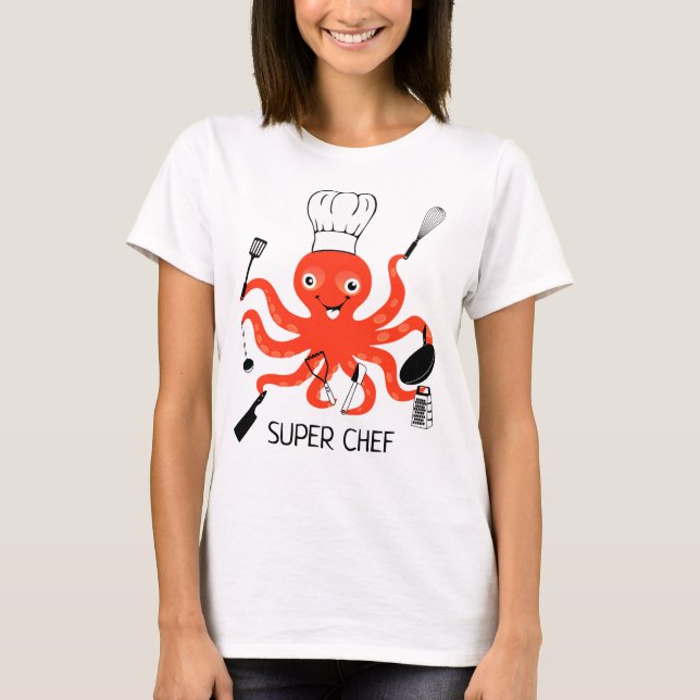 Super Chef Octopus T-Shirt (Front)