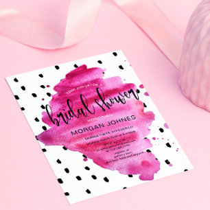 Super Chic Hot Pink   Bridal Shower Invitation