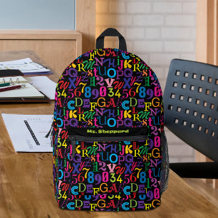 Super Colourful ABCs and 123s Printed Backpack