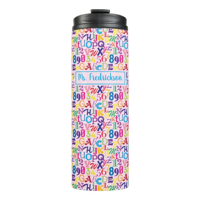Super Colourful ABCs and 123s Thermal Tumbler (Front)