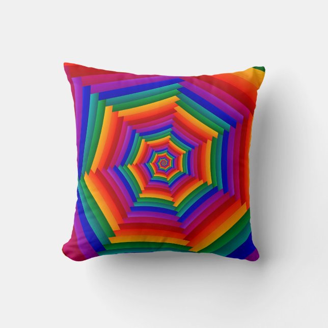 Super Colourful Fractal Spiral  Cushion (Front)
