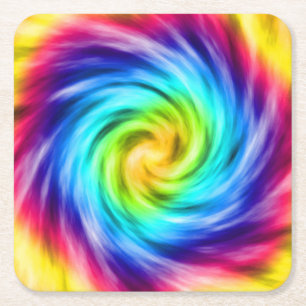 Super Colourful Whirlpool Square Paper Coaster