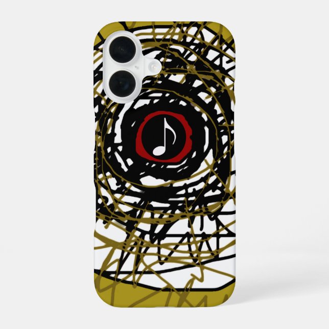 super-cool abstraction with musical-note iPhone 16 case (Back)