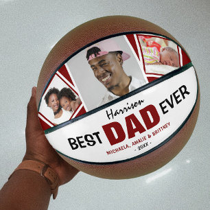 Super Cool 'BEST DAD EVER' Photo and Name Basketball