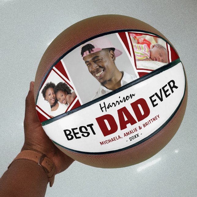 Super Cool  'BEST DAD EVER' Photo and Name Basketball (Creator Uploaded)