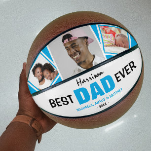 Super Cool 'BEST DAD EVER' Photo and Name Basketball