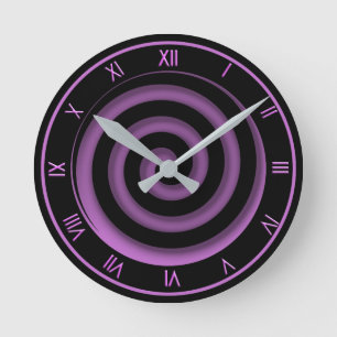 Super Cool Black and Orchid Spiral Wall Clock