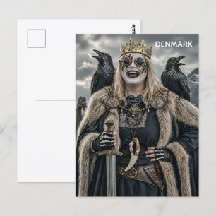 Super Cool Denmark Woman Viking Postcard! Postcard