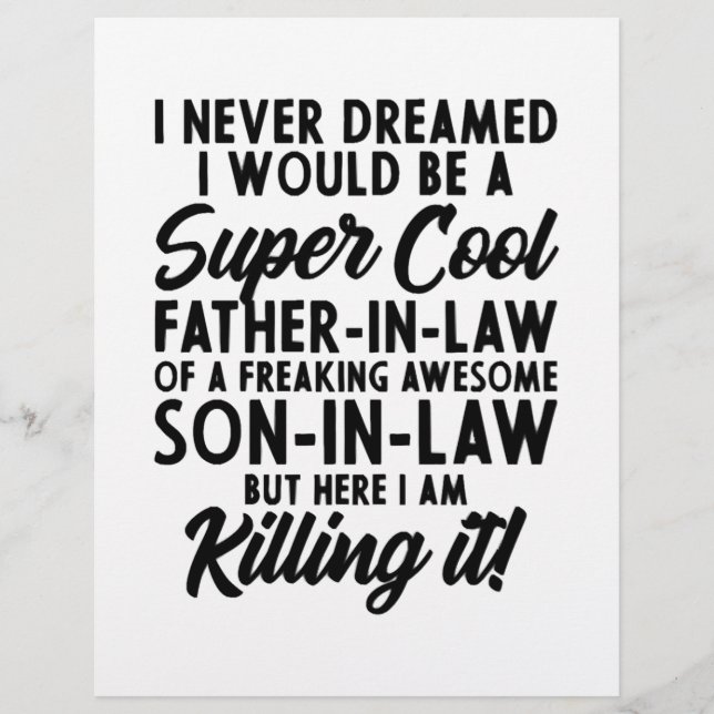Super Cool Father In Law - Fathers Day Gift Flyer (Front)