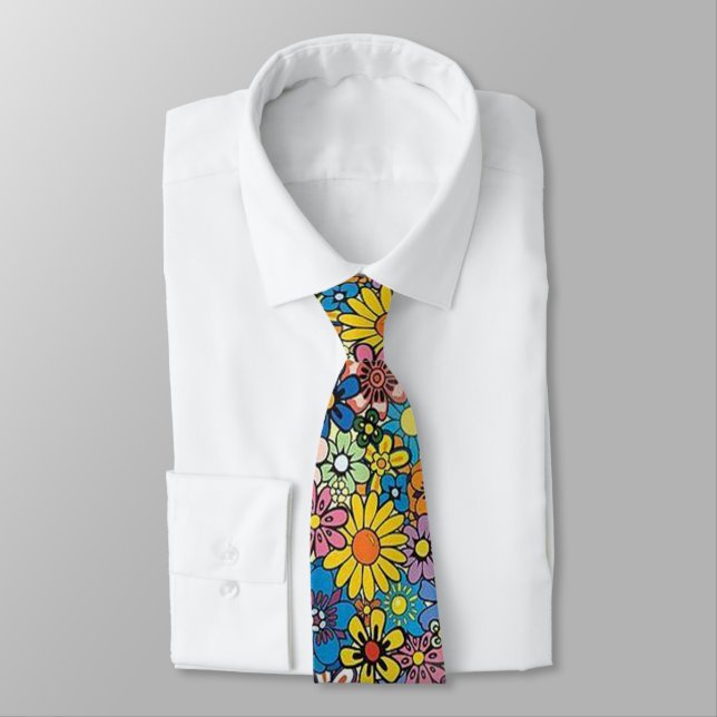 Super Cool Flower-Power Tie! Tie (Tied)