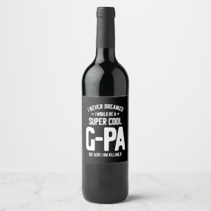 Super Cool G-Pa Grandfather Gift Wine Label