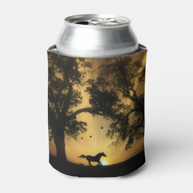 Super Cool Galloping Free Horse Can Cooler (Can Front)