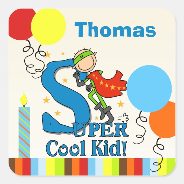 Super Cool Kid Stickers (Front)