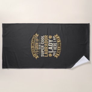 Super Cool Labrador Lady Dog Lover Beach Towel