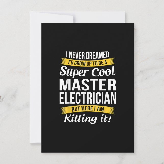 Super Cool Master Electrician  Funny Gift Card (Front)